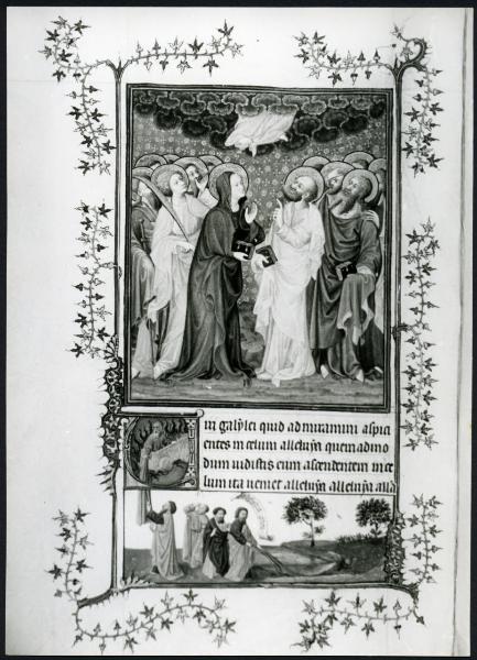 Torino - Museo Civico. Libro delle ore del Duca di Berry, J. Van Eyck, Resurrezione (?), pagina miniata, pergamena.