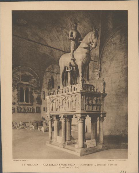 Scultura - Monumento funebre (arca) di Bernabò Visconti - Bonino da Campione (e aiuti) - Milano - Castello Sforzesco - Portico dell'Elefante