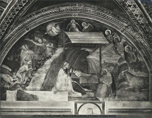 Dipinto murale - Presepio (particolare) - Firenze - Chiesa di Santa Maria Novella - Chiostrino dei morti - Cappella funeraria degli Strozzi