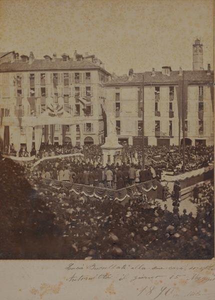 Milano - Piazza Beccaria - Inaugurazione del monumento a Cesare Beccaria