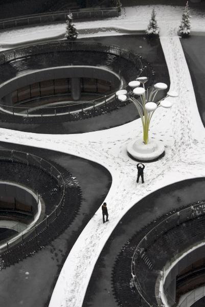 Milano - Piazza Gae Aulenti - Neve