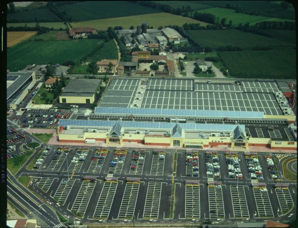 Molinetto di Mazzano. Centro Commerciale SMA - Città mercato. Veduta aerea.