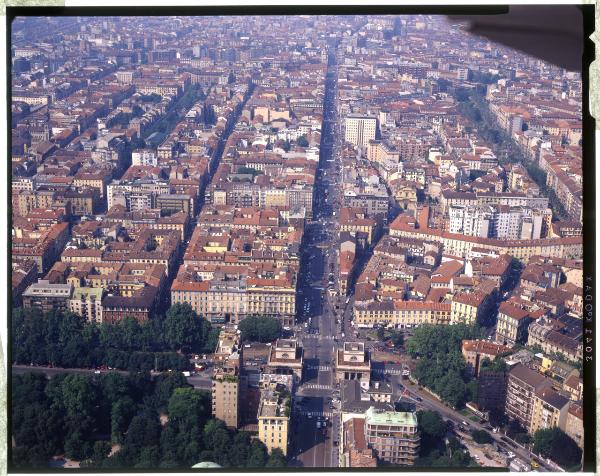 Milano. C.so Venezia. Veduta aerea.