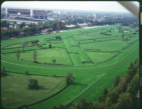 Milano. San Siro. Ippodromo. Veduta aerea.