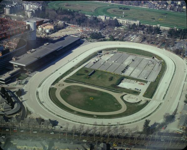 Milano. Ippodromo. Trotto. Veduta aerea.