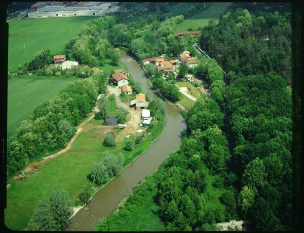 Monza. Fiume Lambro. Cascina. Veduta aerea.