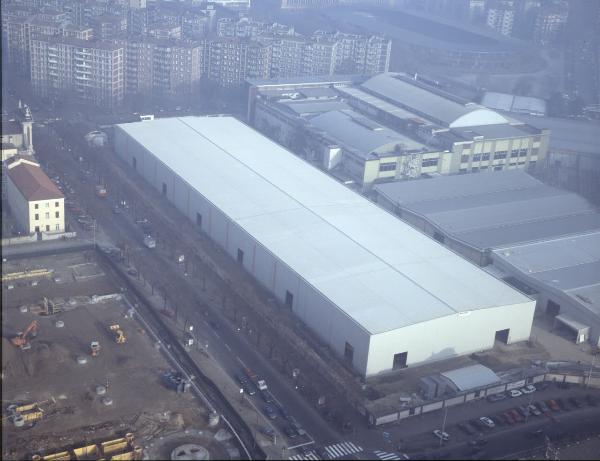 Milano. Fiera di Milano. Padiglione. Veduta aerea.