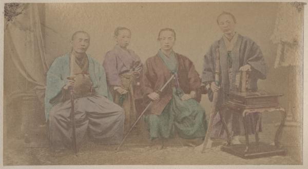 Ritratto di gruppo maschile - Samurai - Bushi - Daimyo - "Fuzoku"