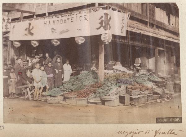 Giappone - Scena di genere giapponese - Negozio di frutta - "Shokunin zukushi"