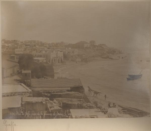 Palestina/Israele - Jaffa - Baia - Mare - Case sulla spiaggia - Barca