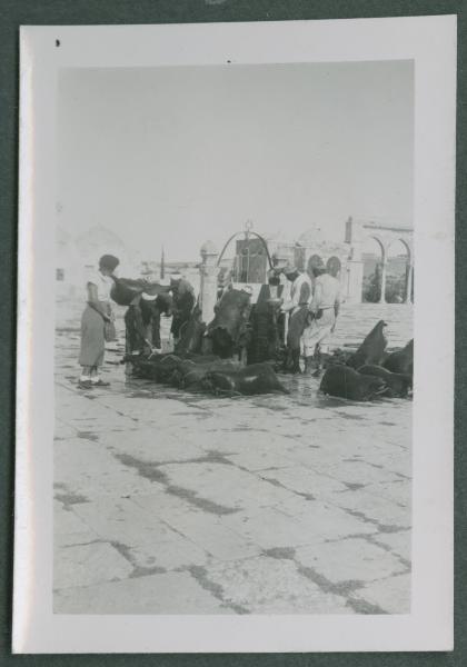 Israele - Gerusalemme - Cupola della Roccia (Moschea di Omar) - Pozzo - Marieda Di Stefano e altre persone