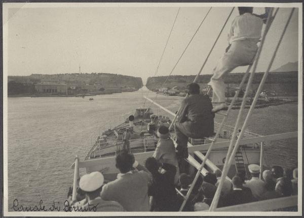 Grecia - Corinto - Canale di Corinto - Nave - Ponte - Piroscafo Stella d'Italia