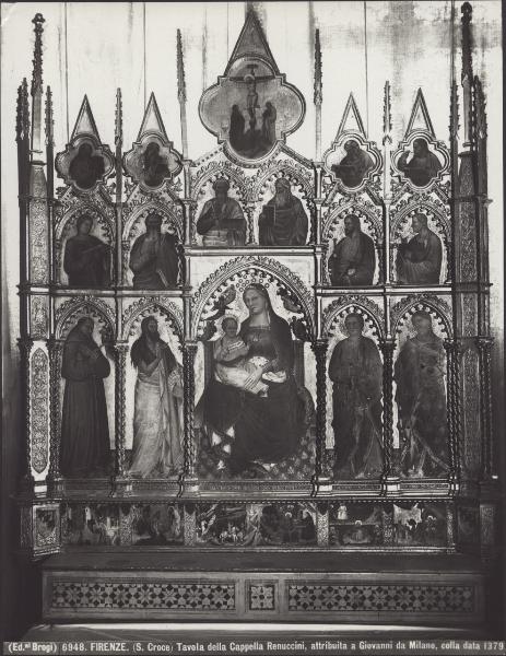 Polittico dipinto - Madonna con Bambino e Santi - Giovanni del Biondo - Firenze - Basilica di S. Croce - Cappella Rinuccini