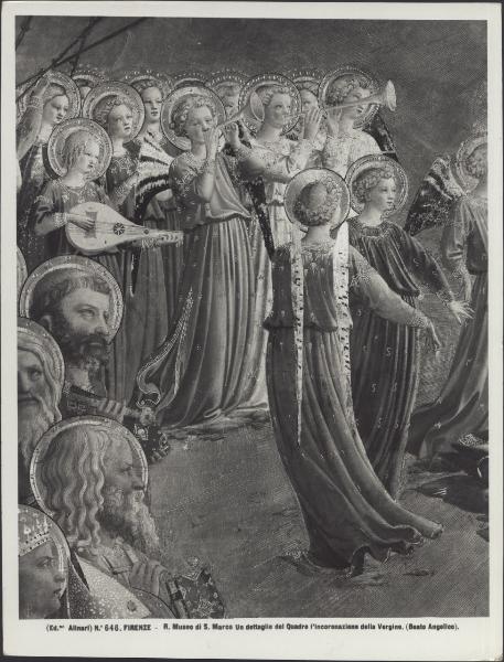 Dipinto - Incoronazione di Maria Vergine in Paradiso (particolare degli angeli) - Beato Angelico - Firenze - Galleria degli Uffizi