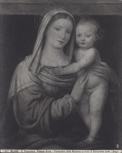 Dipinto murale - Madonna con Bambino, S. Antonio abate e S. Barbara (particolare) - Bernardino Luini - Milano - Pinacoteca di Brera