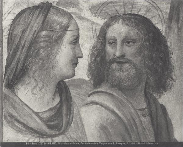 Dipinto murale - Maria e Giuseppe di ritorno dalle nozze (particolare) - Bernardino Luini - Milano - Pinacoteca di Brera