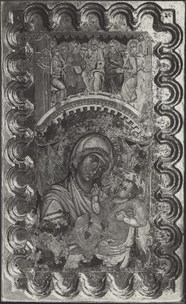 Dipinto - Tavola di S. Agata (particolare della Madonna con Bambino e Pentecoste) - Cremona - Chiesa di S. Agata