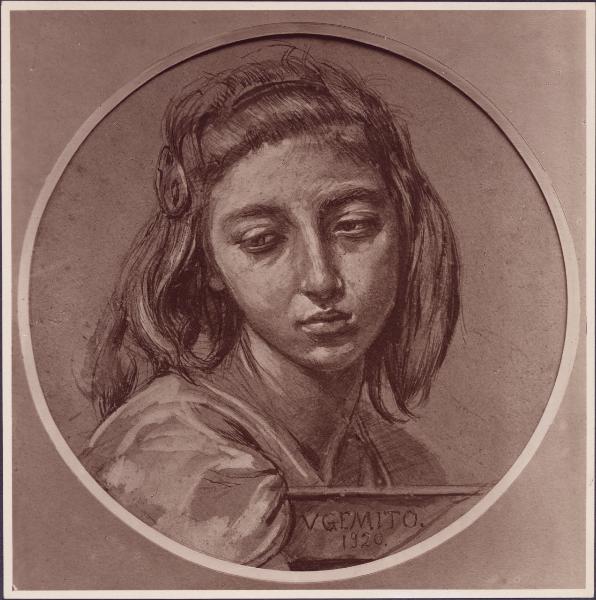 Disegno - Testa di ragazza - Vincenzo Gemito - Milano - Collezione Giovanni Treccani degli Alfieri