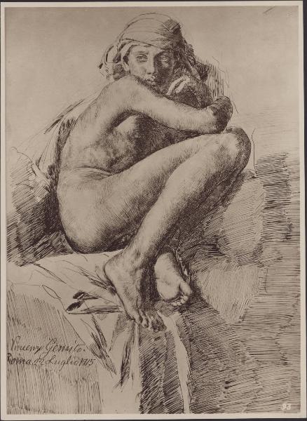 Disegno - Nudo di giovinetto - Vincenzo Gemito - Milano - Collezione Giovanni Treccani degli Alfieri