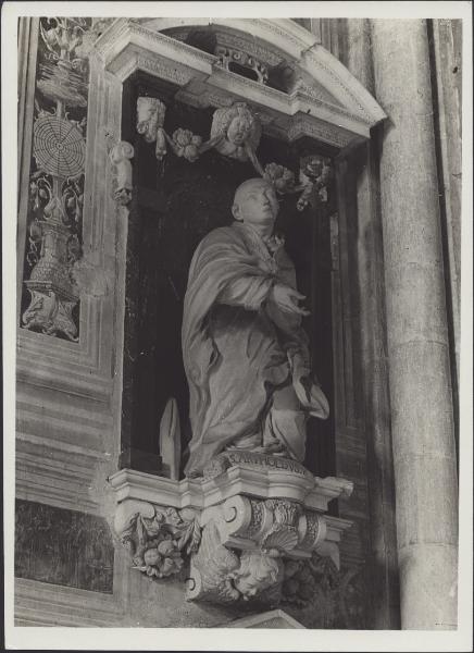 Scultura - S. Artaldo di Belley vescovo certosino - Certosa di Pavia - Chiesa - Transetto