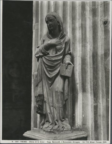 Scultura - Madonna Annunciata - Giovanni di Balduccio - Firenze - Basilica di S. Croce - Cappella Baroncelli