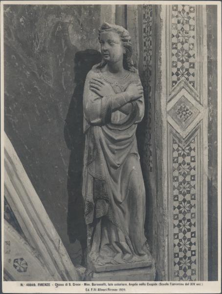 Scultura - Angelo - Giovanni di Balduccio - Firenze - Basilica di S. Croce - Cappella Baroncelli - Tomba di un Baroncelli