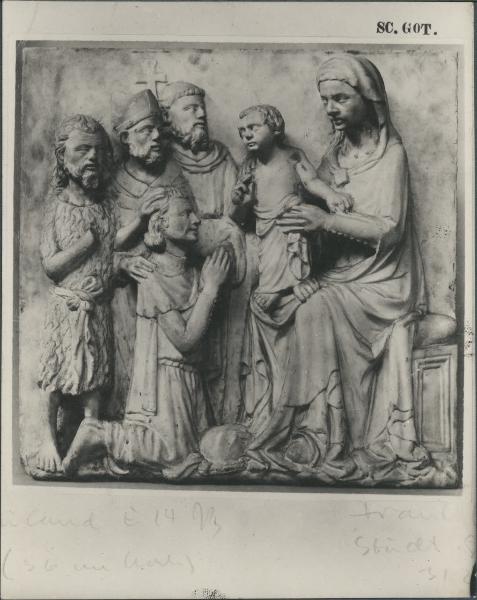 Rilievo - Madonna con Bambino, Santi e un devoto - Francoforte - Städelsches Kunstinstitut