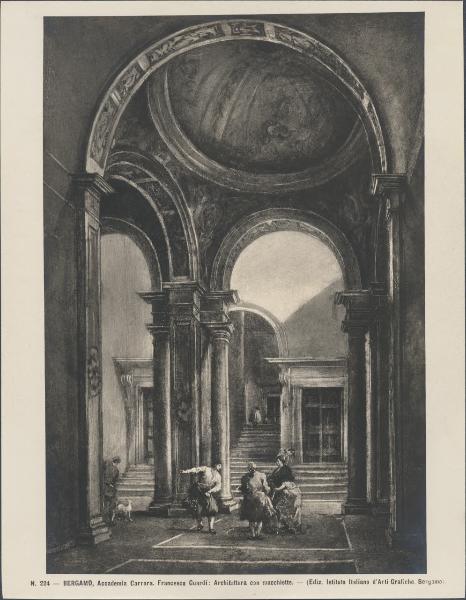 Dipinto - Peristilio di villa - Francesco Guardi - Accademia Carrara