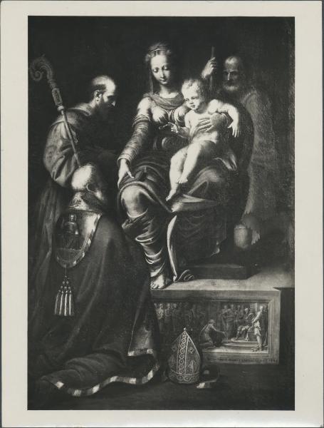 Dipinto - Madonna in trono col Bambino e Santi - Bernardino Campi - Cremona - Museo Civico Ala Ponzone