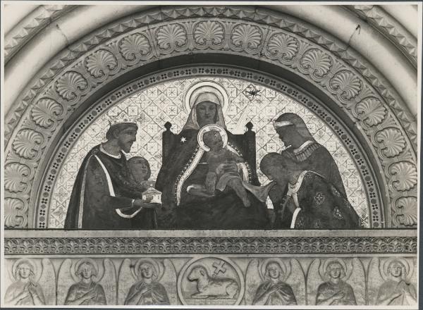 Lunetta dipinta - Adorazione dei Magi - Agostino Caironi - Milano - Chiesa di S. Eustorgio - Presbiterio