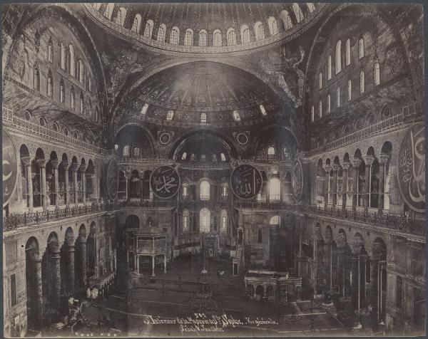 Incisione - Istanbul - Basilica di Santa Sofia - Interno