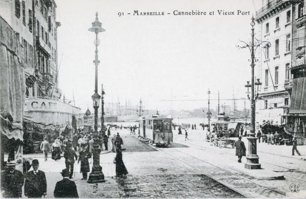 Francia - Marsiglia - Panorama della Cannebière e del Porto Vecchio di Marsiglia