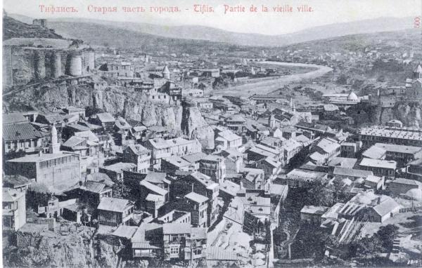 Russia (ora Georgia) - Tiflis (ora Tbilisi) - Panorama della città vecchia di Tbilisi, ai piedi della rocca