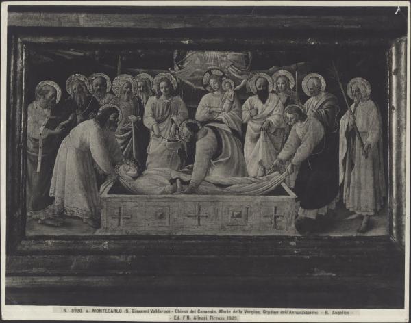 Predella dipinta - Morte di Maria - Beato Angelico - S. Giovanni Valdarno - Convento di Montecarlo - Chiesa di S. Francesco