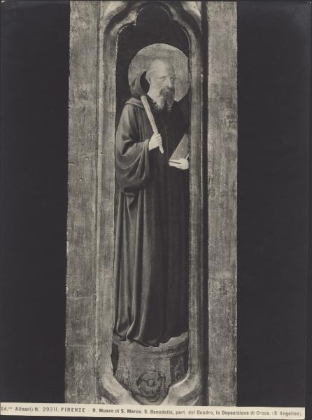 Dipinto - Deposizione di Cristo (particolare di S. Benedetto) - Beato Angelico - Firenze - Museo di San Marco