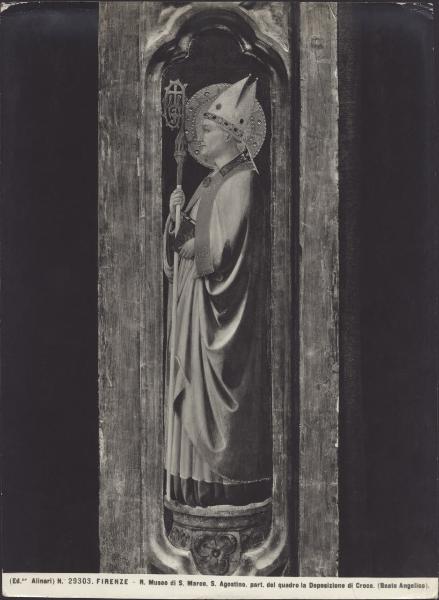 Dipinto - Deposizione di Cristo (particolare di S. Agostino) - Beato Angelico - Firenze - Museo di San Marco