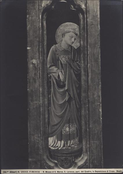 Dipinto - Deposizione di Cristo (particolare di S. Lorenzo) - Beato Angelico - Firenze - Museo di San Marco