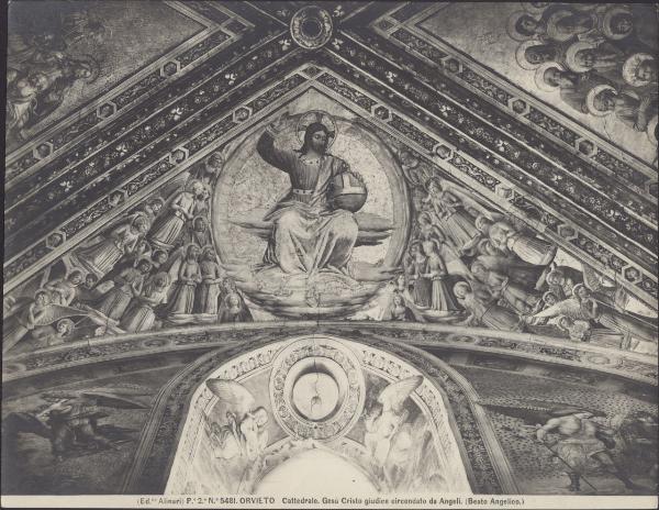 Dipinto - Cristo giudice in gloria di angeli - Beato Angelico e Benozzo Gozzoli - Orvieto - Duomo - Cappella Nuova o della Madonna di S. Brizio