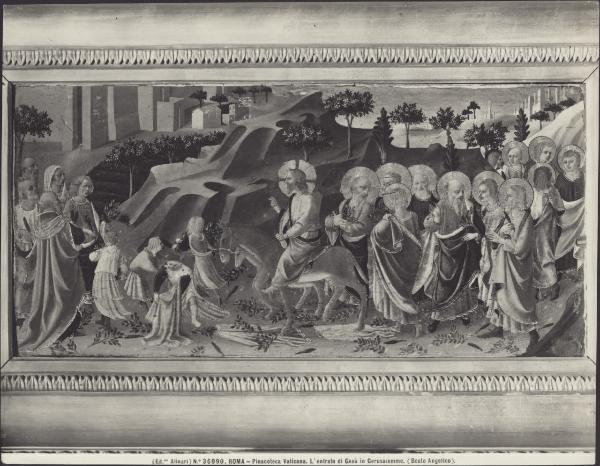 Dipinto - Entrata di Cristo in Gerusalemme - Domenico di Michelino - Città del Vaticano - Pinacoteca Vaticana