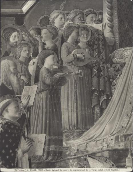 Dipinto - Incoronazione della Vergine (particolare degli angeli) - Beato Angelico - Parigi - Museo del Louvre