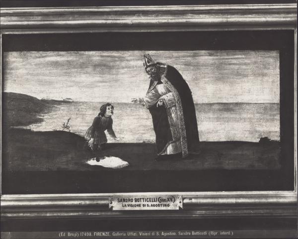 Predella dipinta - S. Agostino medita sul mistero della Trinità - Sandro Botticelli - Firenze - Galleria degli Uffizi