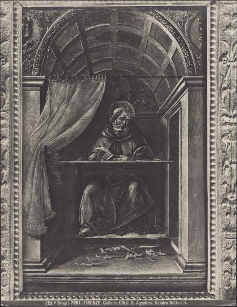 Dipinto - S. Agostino dottore della Chiesa nello studio - Sandro Botticelli - Firenze - Galleria degli Uffizi