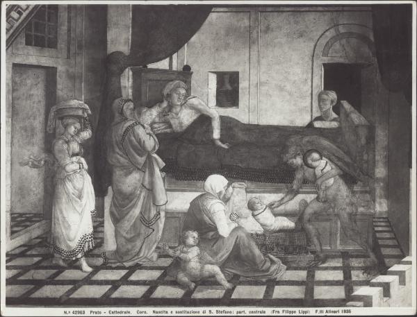 Dipinto murale - Nascita e sostituzione di S. Stefano (particolare) - Filippo Lippi - Prato - Duomo - Coro