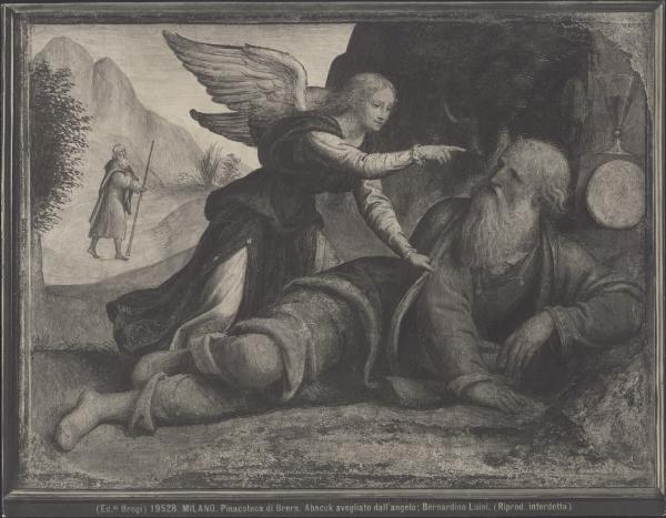 Dipinto murale - Elia e l'angelo - Bernardino Luini - Milano - Pinacoteca di Brera