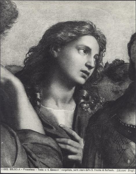 Dipinto - Estasi di S. Cecilia fra i Ss. Paolo, Giovanni Evangelista, Agostino e Maria Maddalena (particolare) - Raffaello Sanzio - Bologna - Pinacoteca Nazionale