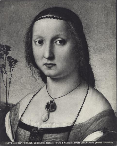 Dipinto - Ritratto di Maddalena Strozzi Doni (particolare) - Raffaello Sanzio - Firenze - Palazzo Pitti - Galleria Palatina