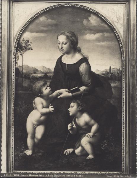 Dipinto - Madonna con Bambino e S. Giovannino detta La Bella Giardiniera - Raffaello Sanzio - Parigi - Museo del Louvre