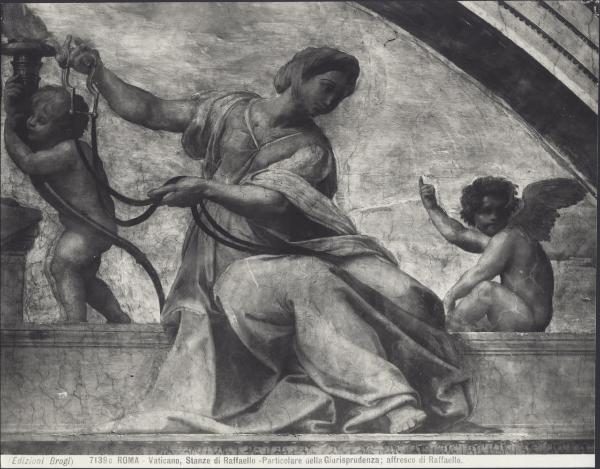 Dipinto murale - Giustizia (particolare) - Raffaello Sanzio - Città del Vaticano - Musei Vaticani - Stanze di Raffaello - Stanza della Segnatura