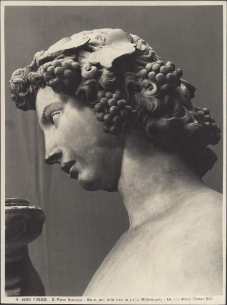 Scultura - Bacco ebbro (particolare del volto) - Michelangelo Buonarroti - Firenze - Museo Nazionale del Bargello