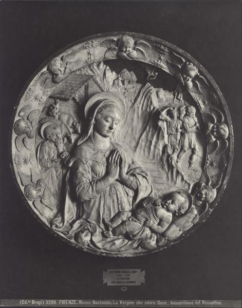 Rilievo - Adorazione del Bambino e annuncio ai pastori - Antonio Rossellino - Firenze - Museo Nazionale del Bargello